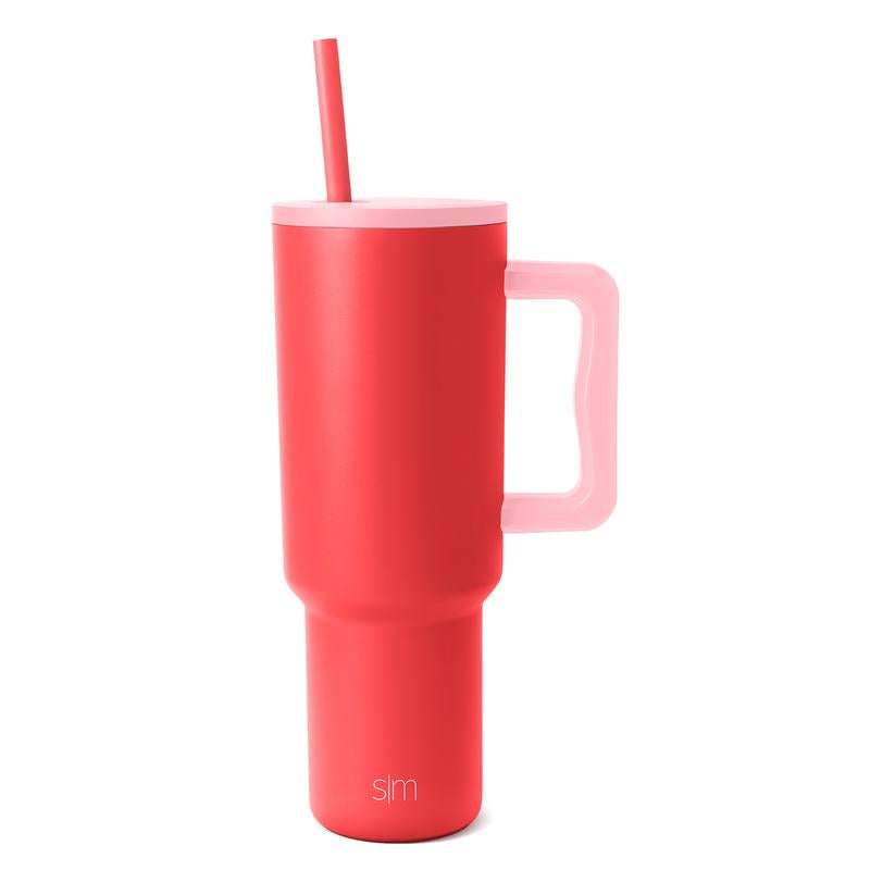 Simple Modern 40Oz Trek Tumbler with Handle and Straw Lid - Vacuum Insulated Stainless Steel, Reusable, Cupholder Friendly