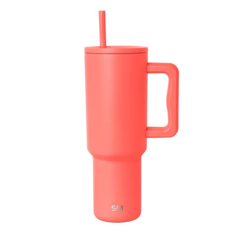Simple Modern 40Oz Trek Tumbler with Handle and Straw Lid - Vacuum Insulated Stainless Steel, Reusable, Cupholder Friendly