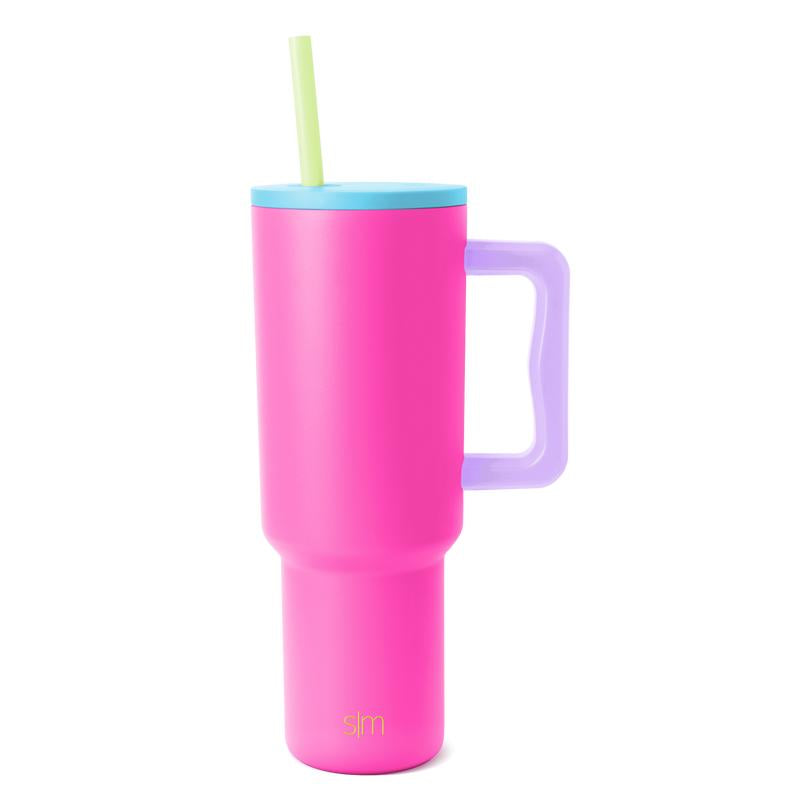 Simple Modern 40Oz Trek Tumbler with Handle and Straw Lid - Vacuum Insulated Stainless Steel, Reusable, Cupholder Friendly