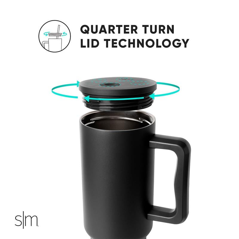 Simple Modern 40Oz Trek Tumbler with Handle and Straw Lid - Vacuum Insulated Stainless Steel, Reusable, Cupholder Friendly