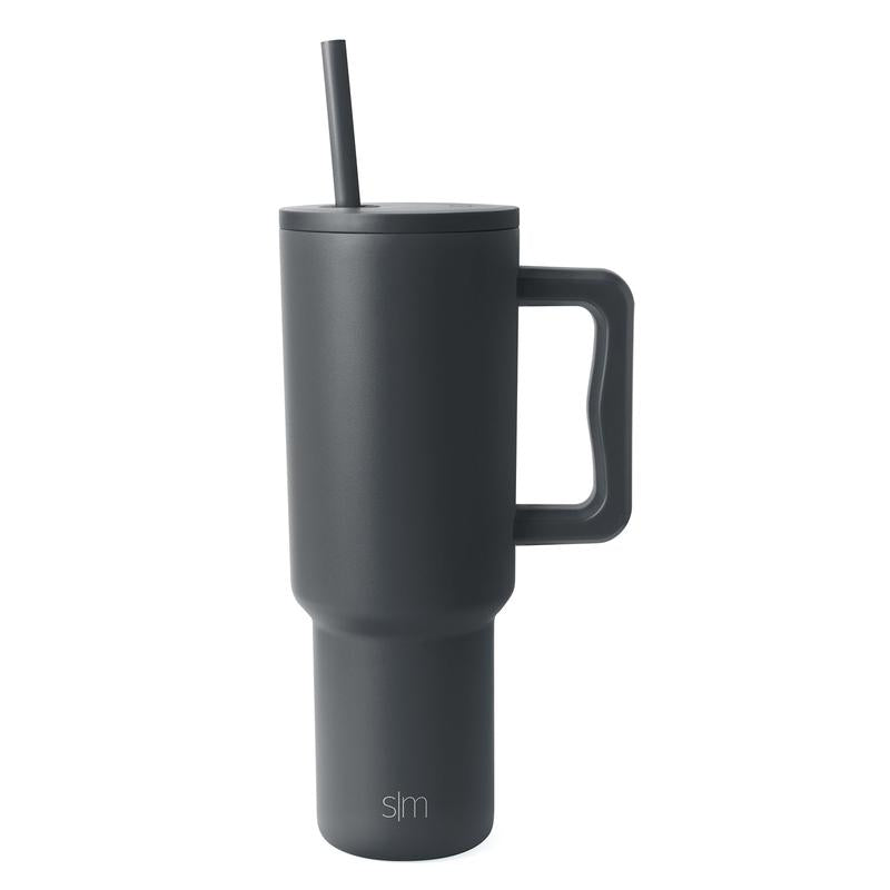 Simple Modern 40Oz Trek Tumbler with Handle and Straw Lid - Vacuum Insulated Stainless Steel, Reusable, Cupholder Friendly