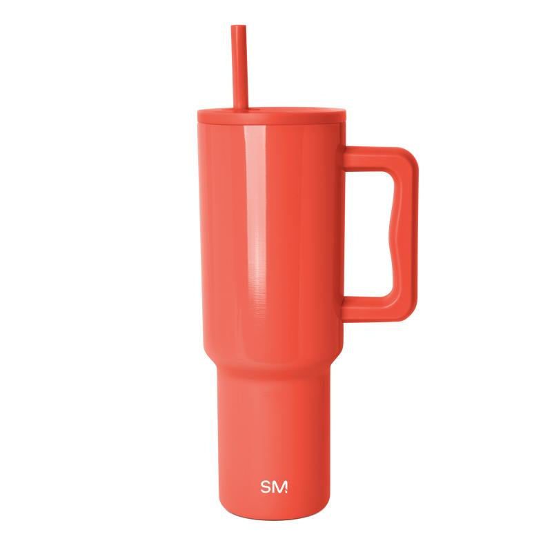 Simple Modern 40Oz Trek Tumbler with Handle and Straw Lid - Vacuum Insulated Stainless Steel, Reusable, Cupholder Friendly