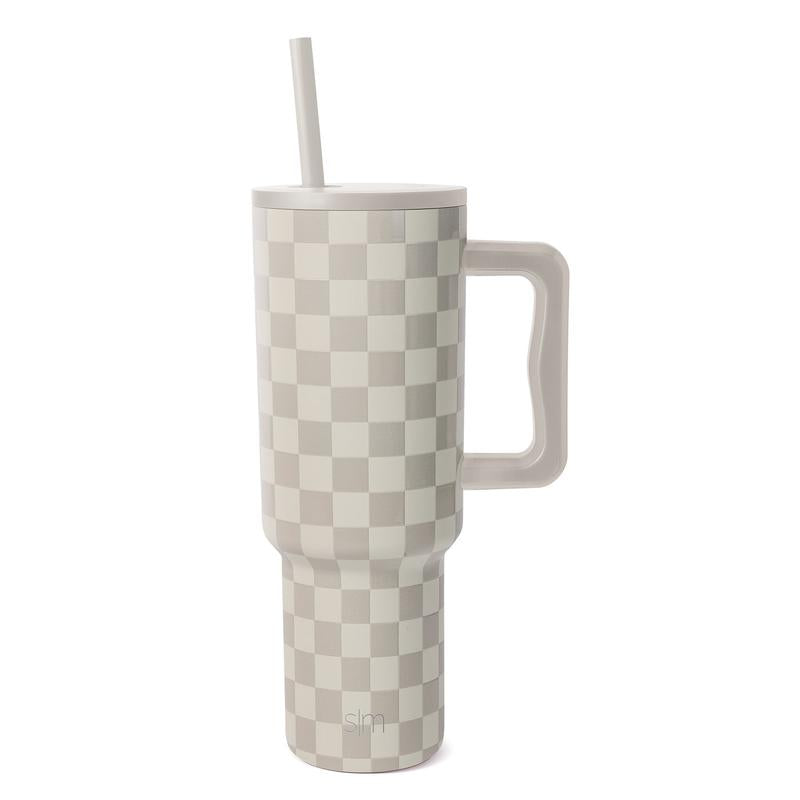 Simple Modern 40Oz Trek Tumbler with Handle and Straw Lid - Vacuum Insulated Stainless Steel, Reusable, Cupholder Friendly