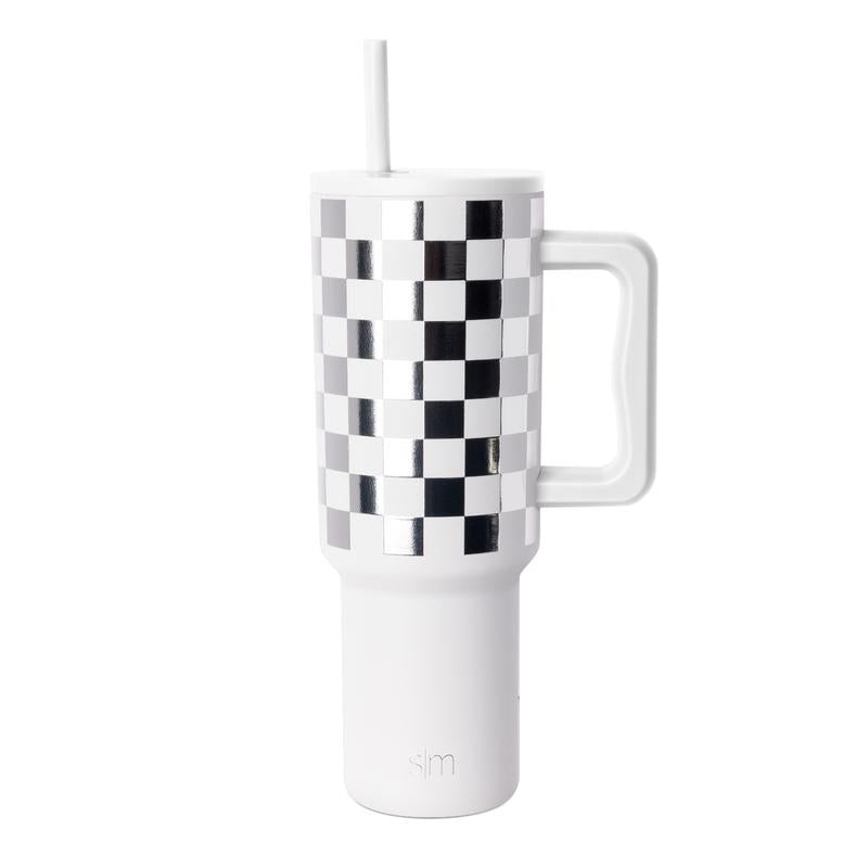 Simple Modern 40Oz Trek Tumbler with Handle and Straw Lid - Vacuum Insulated Stainless Steel, Reusable, Cupholder Friendly
