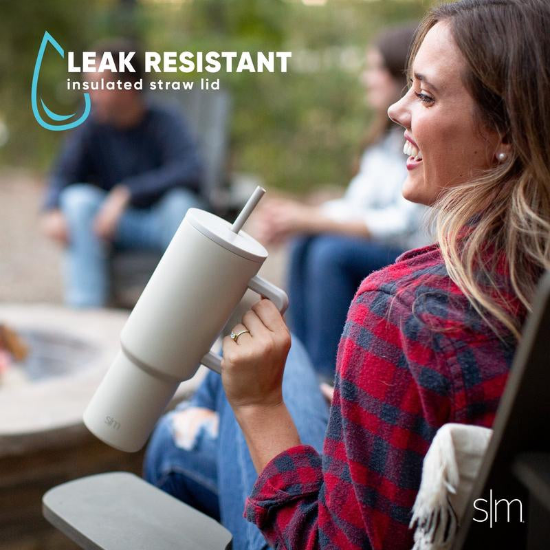 Simple Modern 40Oz Trek Tumbler with Handle and Straw Lid - Vacuum Insulated Stainless Steel, Reusable, Cupholder Friendly