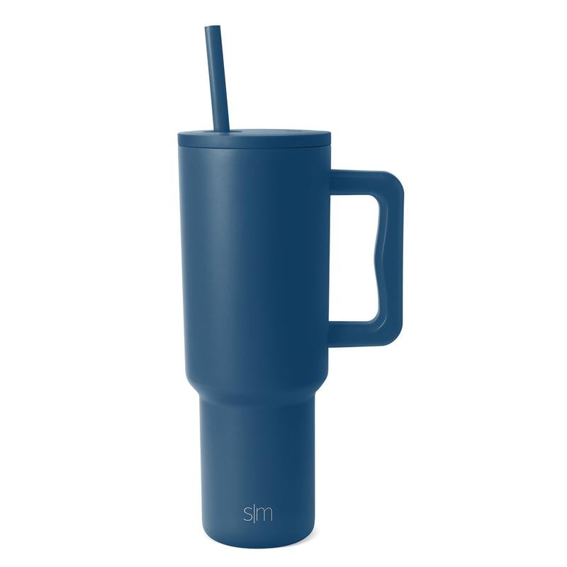 Simple Modern 40Oz Trek Tumbler with Handle and Straw Lid - Vacuum Insulated Stainless Steel, Reusable, Cupholder Friendly