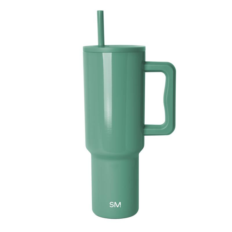Simple Modern 40Oz Trek Tumbler with Handle and Straw Lid - Vacuum Insulated Stainless Steel, Reusable, Cupholder Friendly
