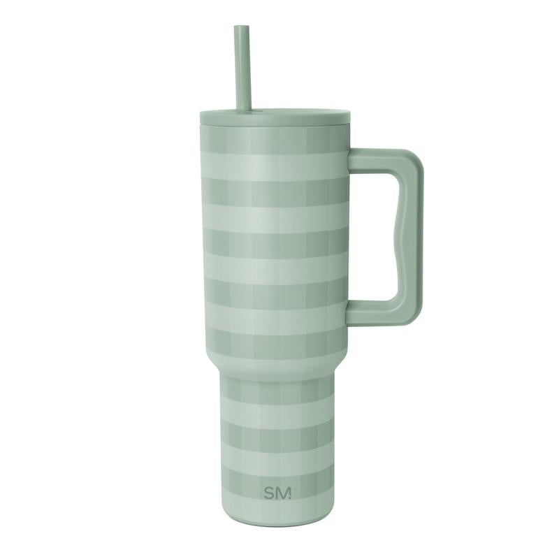 Simple Modern 40Oz Trek Tumbler with Handle and Straw Lid - Vacuum Insulated Stainless Steel, Reusable, Cupholder Friendly