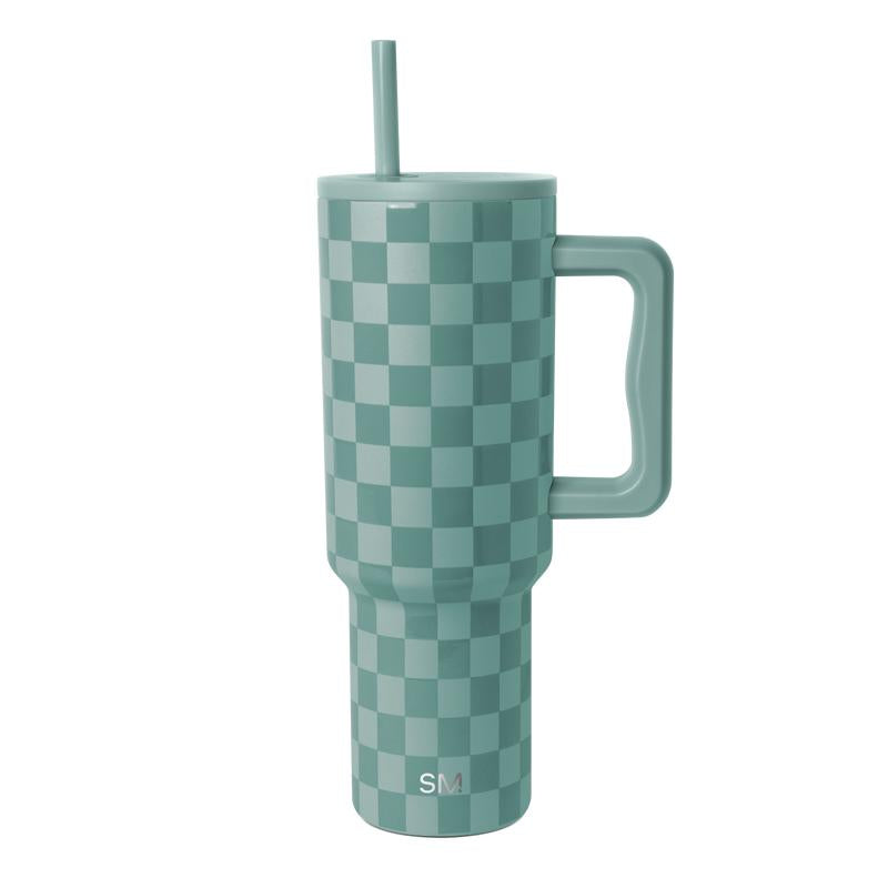Simple Modern 40Oz Trek Tumbler with Handle and Straw Lid - Vacuum Insulated Stainless Steel, Reusable, Cupholder Friendly