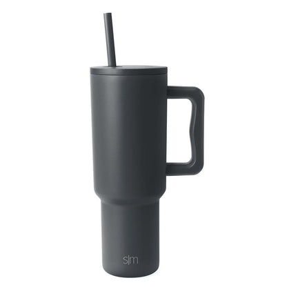 Simple Modern 40Oz Trek Tumbler with Handle and Straw Lid - Vacuum Insulated Stainless Steel, Reusable, Cupholder Friendly