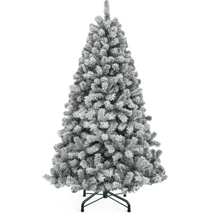 Yitahome 6/7.5FT Snow Flocked Christmas Tree(Without Lights), Snowy Spruce Hinged Artificial Christmas Tree with Branch Tips, Christmas Tree for Home, Party Decoration