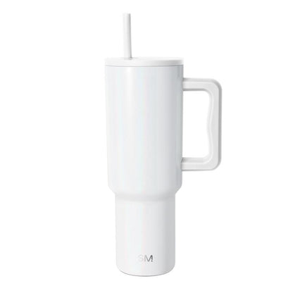 Simple Modern 40Oz Trek Tumbler with Handle and Straw Lid - Vacuum Insulated Stainless Steel, Reusable, Cupholder Friendly